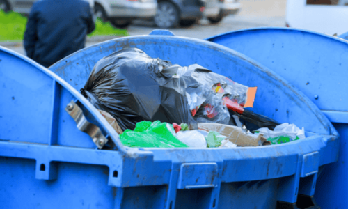 blauwe container voor afval